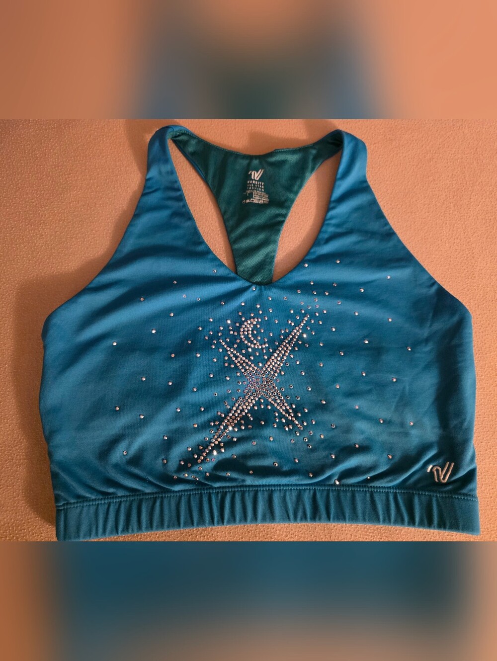 CEA Xman Teal Rhinestone Sports Bra